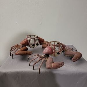 Crustacean Ourdoor Vintage Small Candle/ Tealight Holder Set Of 2 (U)
